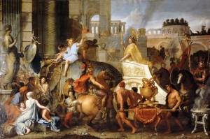 Александр вступает в Вавилон (Картина Шарля Лебрена, ок. 1664, Лувр, Париж, )