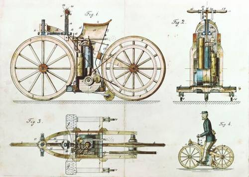 Немецкий изобретатель Готлиб Даймлер запатентовал первый мотоцикл