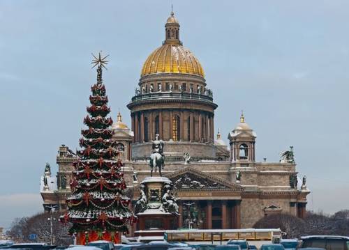 В Санкт-Петербурге впервые наряжена общественная рождественская елка