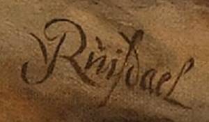 Подпись Якоба ван Рейсдаля на пейзаже с водопадом в 1660-х годах,