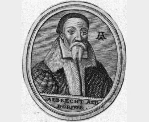 Альбрехт Альтдорфер (Автопортрет, гравюра 16 века, Regensburger Porträtgalerie, digital.bib-bvb.de, )