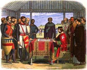 Английский король Иоанн Безземельный подписал «Великую хартию вольностей»
