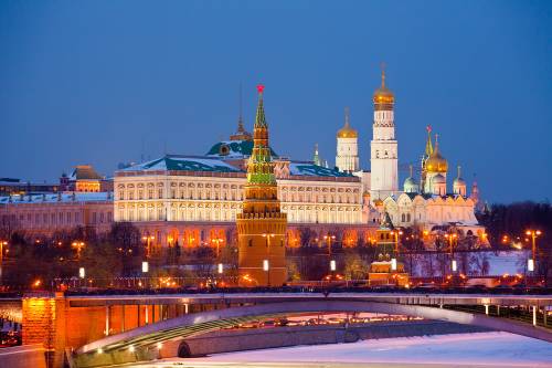 Вид на Московский Кремль, Россия